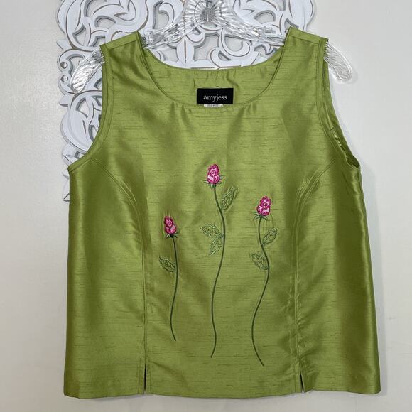 AMY JESS Women's Small 3-Piece JACKET TOP PANT Set Chartreuse GREEN Made in USA - Picture 5 of 16